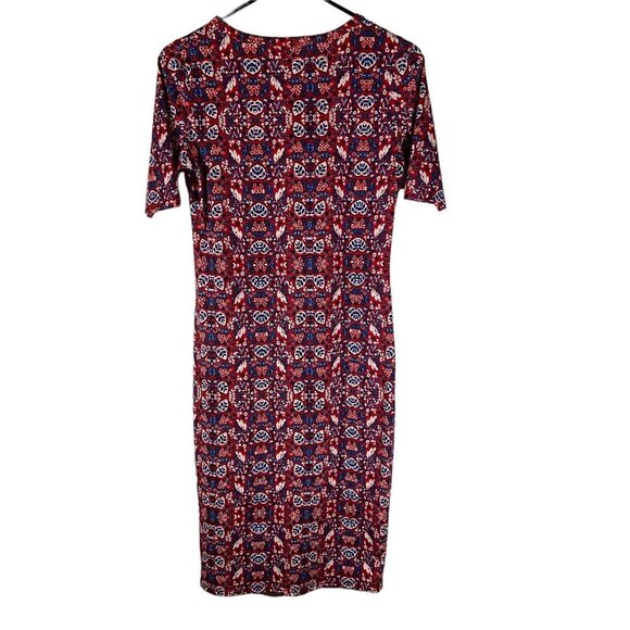 LulaRoe Womens Julia Shirt Dress Size XS Knee Length Multicolor Geometric Summer - Picture 2 of 8